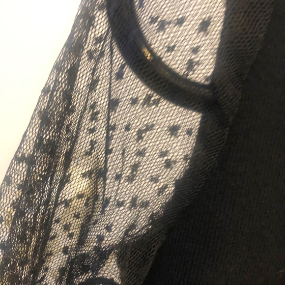 Vivid Mesh Long Sleeve Black Sweater - Picture 8 of 11